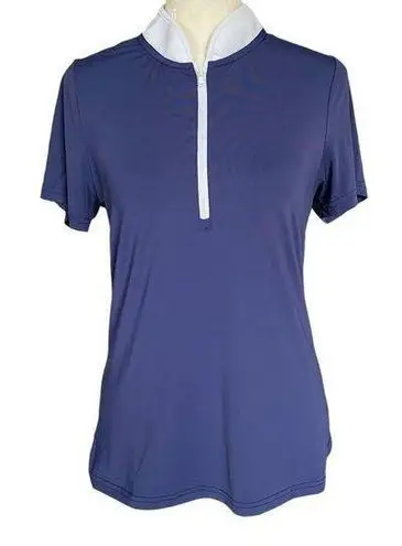 Smith & Quinn women's small blue and white short sleeve pullover polo top