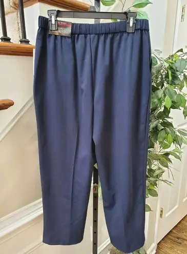 kim rogers  Women's Solid Blue Polyester Mid Rise Comfort Waist Pants Size 10P