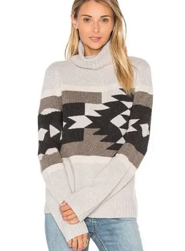 360 Cashmere  Willa 100% Cashmere Turtleneck Sweater Southwestern Aztec