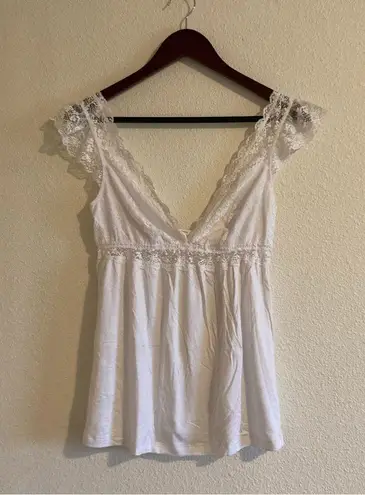 Eberjay NWT Eberjey Women's White Kiss The Bride Flutter Lace Camisole Size M