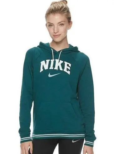 Nike New!  Sportswear Old School Varsity Fleece Hoodie Green Size XS