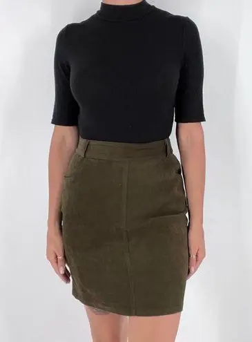 Vintage French Laundry Olive Green Soft High Rise Skirt Size Small