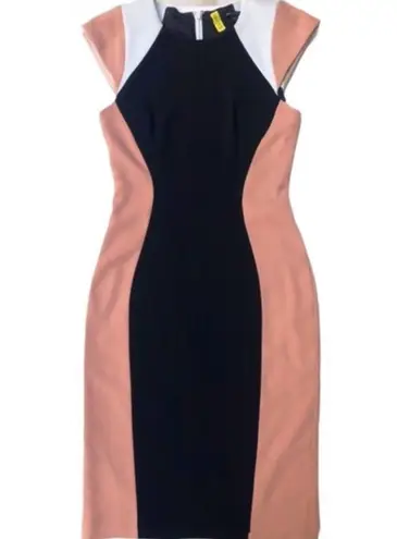 Jay Godfrey Color Block Cocktail Midi Dress