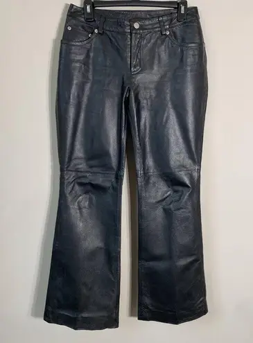 Newport News Vtg Jeanology Collection Womens 6P Bootcut 100% Leather Black Pants