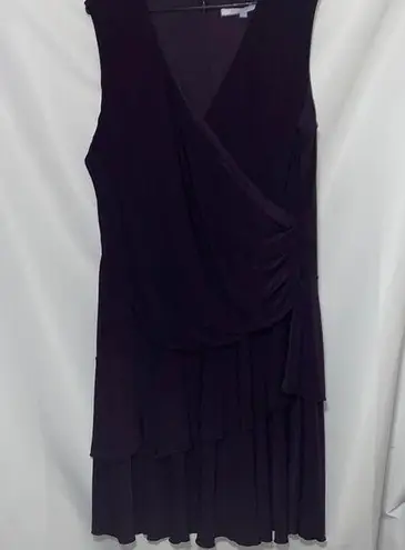 Carmen Marc Valvo WO SIZE 22 Eggplant purple Asymmetrical Sheath Dress CLEAN