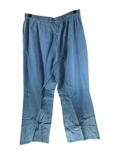 Woman Within Jeans Elastic Waist Pull On Cotton Classic Fit Wide Leg 26T