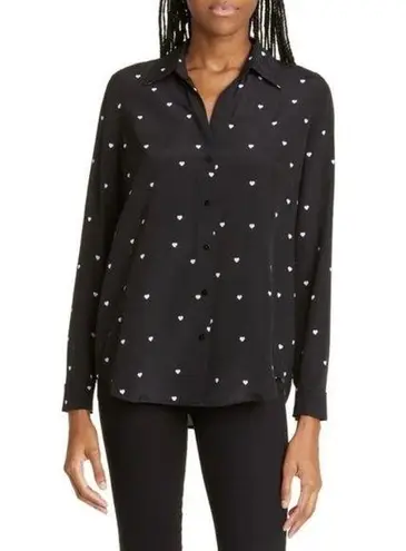 L'Agence Nina Heart Black Rose Floral Silk Button Down Shirt Blouse XS Quiet Lux - Image 1