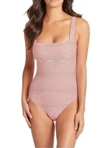Sea Level Australia Positano Striped Square Neck One Piece Swimsuit Size 6 NWT