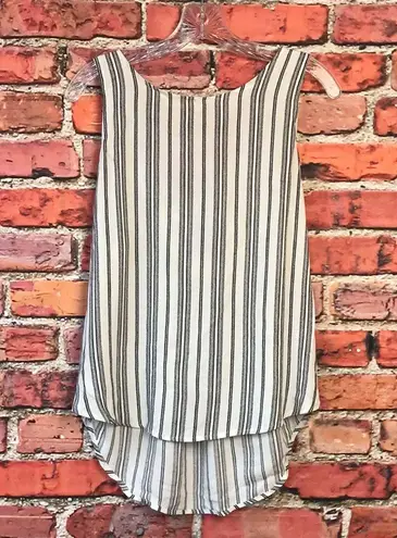 MELLODAY Black and White Stripe Open Back Sleeveless Top