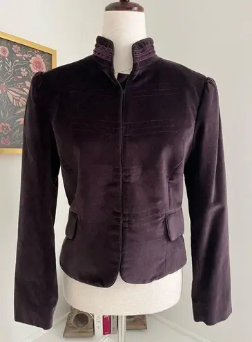 Kenar Burgundy Velvet Military Style