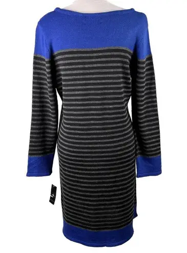 Ronni Nicole  Sweater Dress XL Stripes Royal Blue Black Gray New