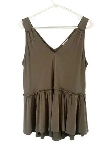 Chelsea28  Olive Green Sleeveless V-Neck Modal Blend Blouse Women Sz S