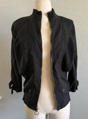 XCVI ‎ Sophia Poplin Stretch Jacket Size Small NWT Zip Up Cotton Blend 3/4 Sleeve - Image 1