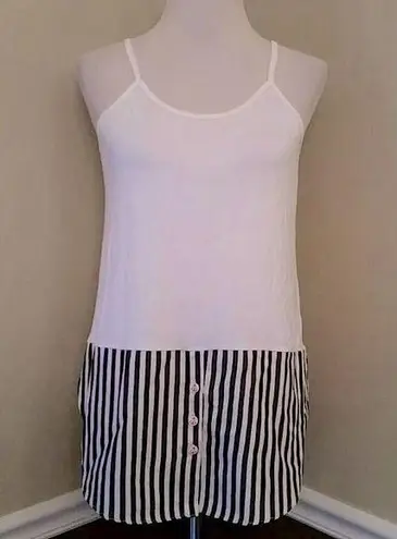 Modcloth NEW  Kling Sleeveless Nautical Tank with Stripes & Anchor Buttons Size S