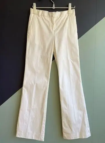 CELINE NWOT Phoebe Philo White Cotton Straight Leg Pants, Sz 34