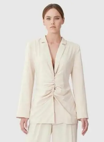 Keepsake The Label Size XS 0 2 Farrah Blazer Ruched Oatmeal Cream