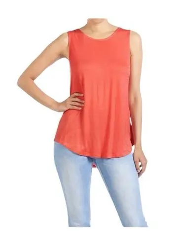 Coco + Carmen Erin Pleat Back Tank - Bright Coral Size XXL NWT