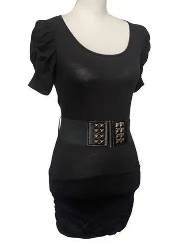 Body Central Black Removable Studded Belt Mini Dress Small