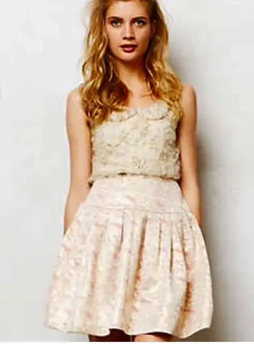 Moulinette Soeurs ANTHROPOLOGIE “Sugarplum” Metallic Brocade A-Line Skirt Size 6