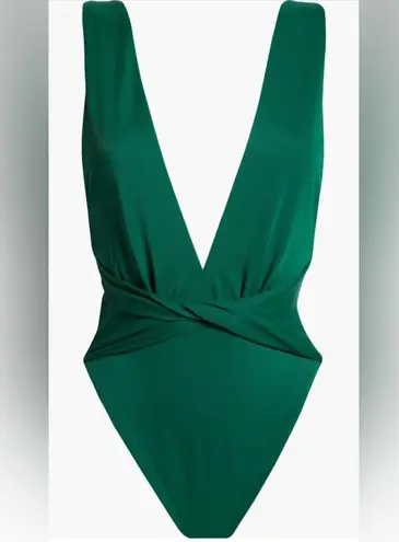 Agua Bendita Ellis Dreamin Plunge One-Piece Swimsuit, Size Large, $198