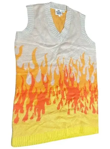 The Ragged Priest Flame Rider Knit Sweater Vest Women's Size M Dollskill Alt