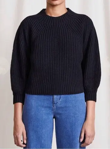 Apiece Apart cotton and cashmere merel funnel neck sweater in black NWT
