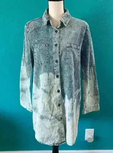 Peach Love California Peach Love Acid Wash Corduroy Shacket Shirt Jacket Cotton Relaxed Fit Size S