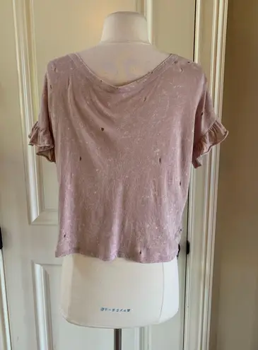 American Eagle Top Distressed Blush  XS Crop
