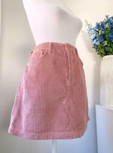 GRLFRND Zamira Pink Corduroy Skirt