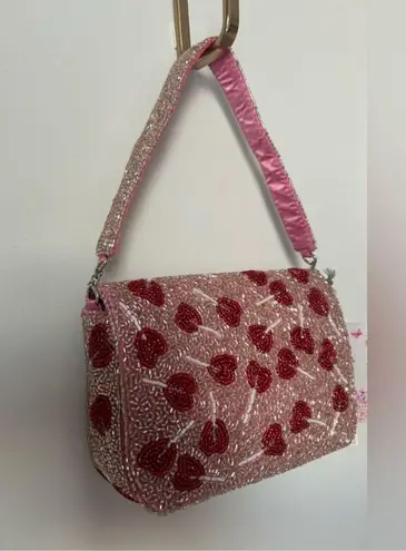 viral beaded lollipop shoulder bag sequins hand made Pink