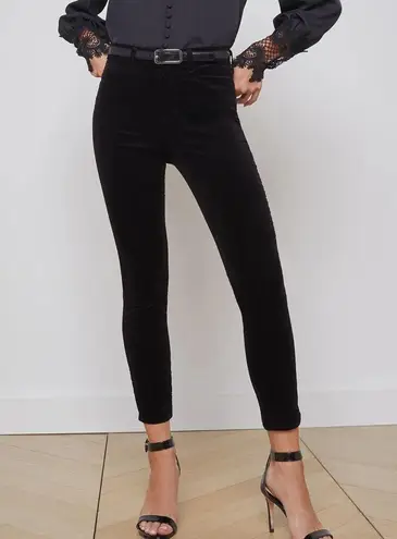 L'Agence  Margot High Rise Skinny Jeans Black Velvet Size 22 Waist