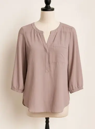 NYDJ Mauve Lightweight Popover Blouse – Size S