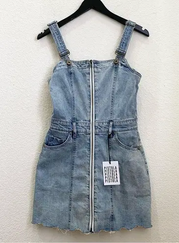 Pistola Nina Front Zip Denim Jumper Dress Size S NWT