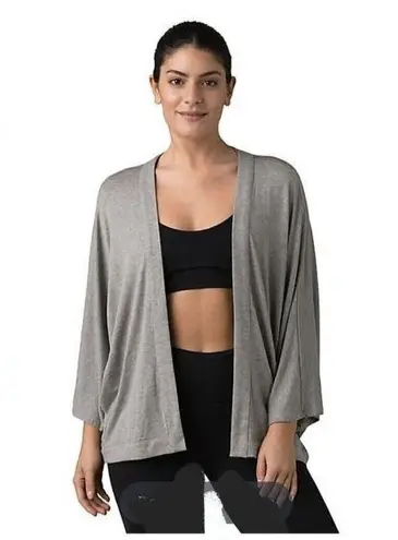 prAna New Women's L Foundation Seabrook Wrap Modal Cardigan Gray Size Large
