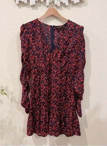 The Fifth Label Archer Long Sleeve Mini Dress in Navy Floral Size M NWT
