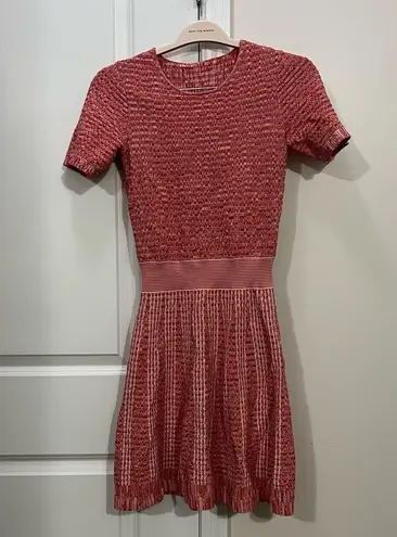Shoshanna Pink Heath Knit Jacquard Mini Dress Size Medium $418
