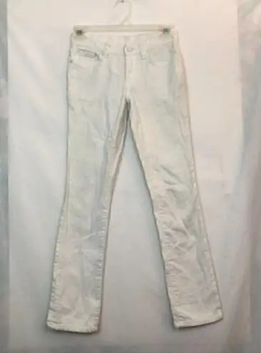 7 For All Mankind  7FAM Roxanne Jeans White Cropped Crop Ankle Cotton Blend W24