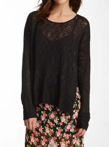 Lucca Couture Lightwight Knit High Low Split Hem Open Side Sweater Top XS