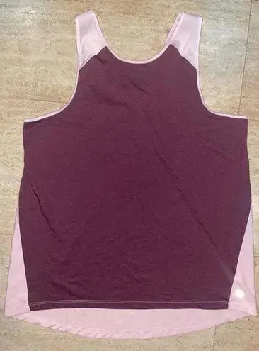 Avia ‎ Purple pink Color Block Stretch Lightweight Athletic Tank Top L (12- 14)