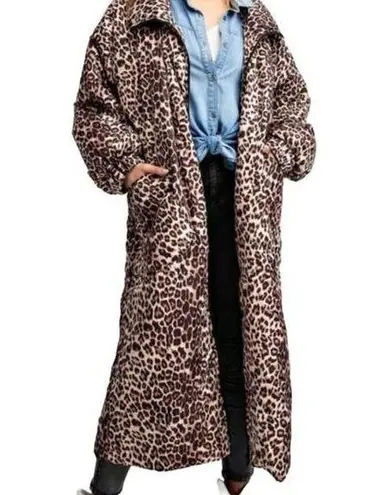 easel NWT  Leopard Puffer Coat Sz Med