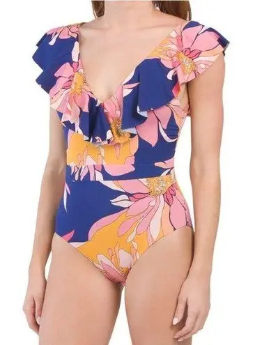 Trina Turk NWT  Breeze Ruffle One-Piece Swimsuit size 10