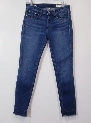 Rag and Bone  Women size 27 Ankle Skinny Jeans Frayed Hem Blue Denim