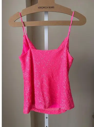 Generation Love Monet Cowl Neck Sequin Sparkle Embellished Hot Pink Tank Top XS