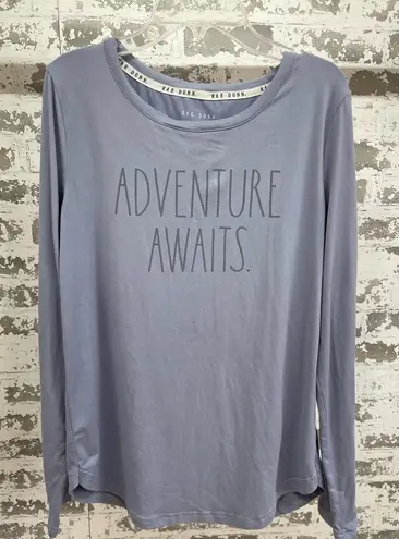 Rae Dunn Purple Long Sleeve Soft Adventure Awaits Shirt Size Small