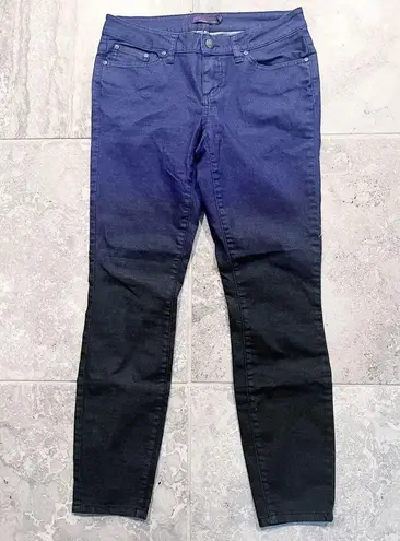 prAna Jett Pant Indigo Low Rise Fitted Ombre Jeans, Size 4/27