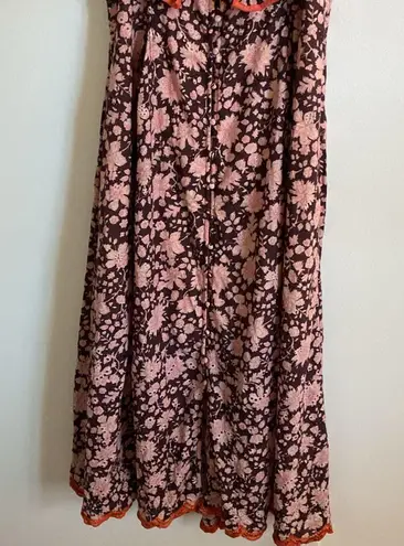 Maeve Anthro Scoop-Neck Ruffled Embroidered Midi Dress (Sz XL) floral eyelet