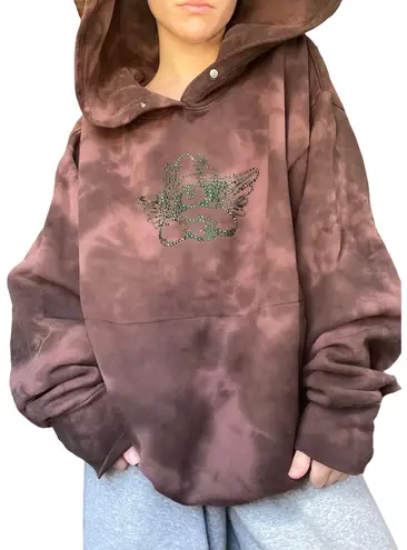 Boys Lie It’s A Wonderful Day To Dump Him Hoodie in Brown Tie Dye