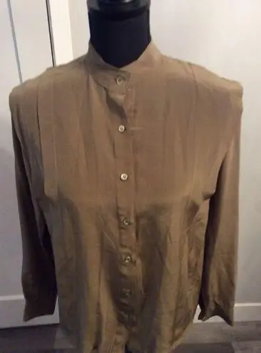Vintage British Crown Colony Hong Kong 100% Silk Blouse Womens Size 6