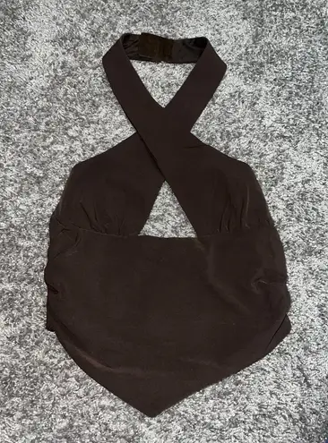 Tic Toc Brown Halter Top