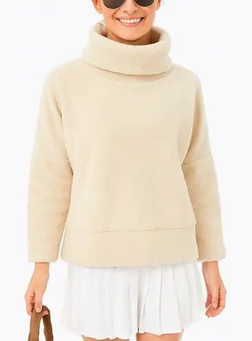 Tuckernuck Teddy Fleece Rollins Cowl Neck Pullover Cream Cozy Soft Oversized S
